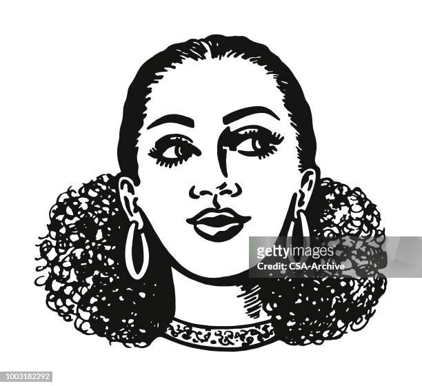 illustrazioni stock, clip art, cartoni animati e icone di tendenza di ritratto di donna - popolo di discendenza africana