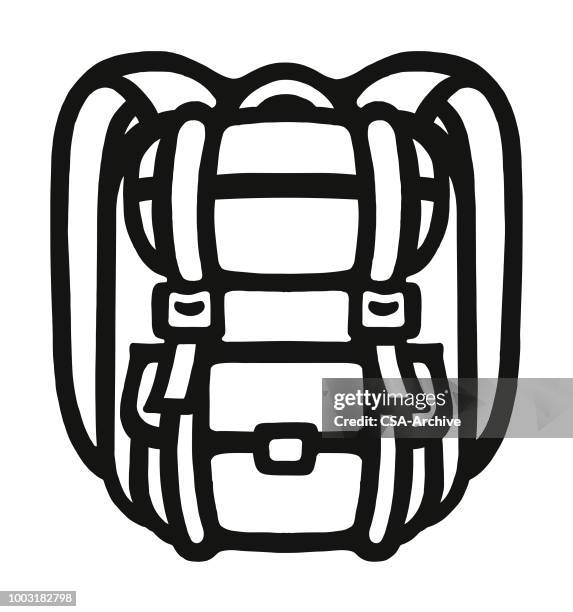 backpack - empty school bag stock illustrations