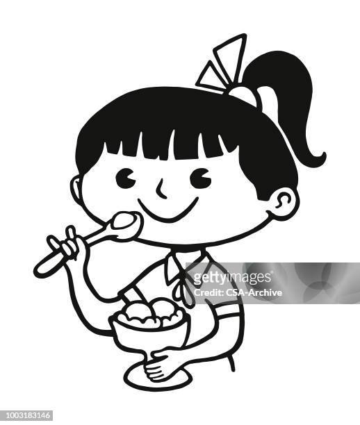 57 Girl Eating Ice Cream High Res Illustrations - Getty Images