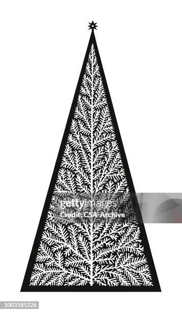christmas tree - tree trimming stock illustrations