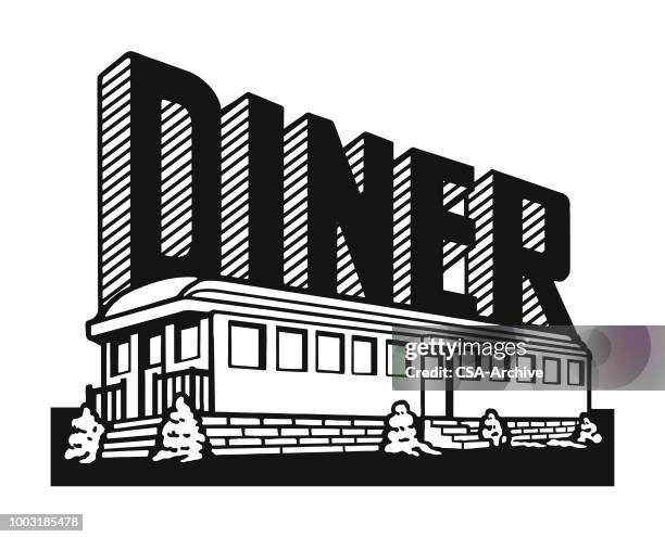 diner - cafe front stock illustrations