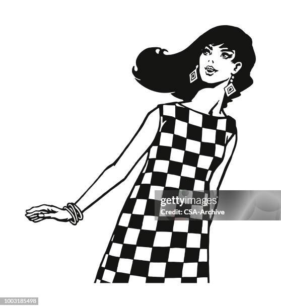 stockillustraties, clipart, cartoons en iconen met stijlvolle dame - mod