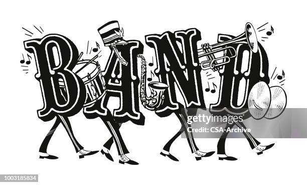 marching band - marching band stock illustrations