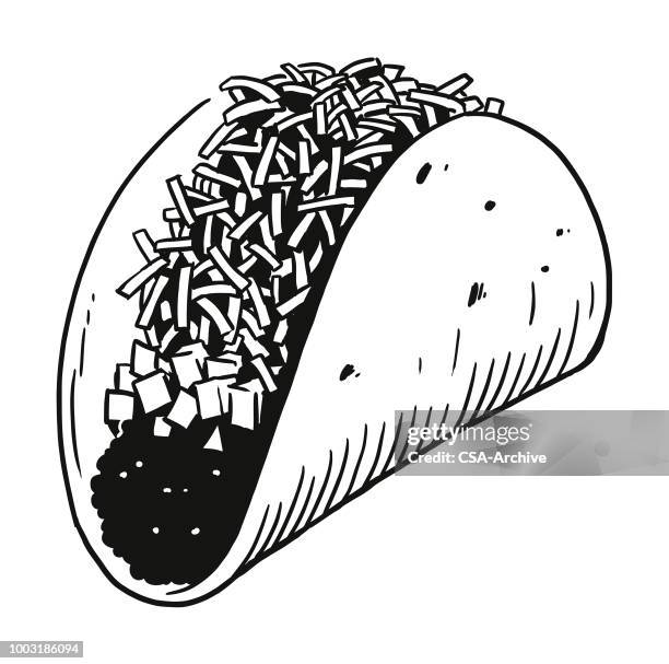 hardshell-taco - taco stock-grafiken, -clipart, -cartoons und -symbole