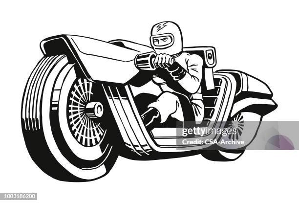 futuristic motorcycle - from the archives space age style stock illustrations