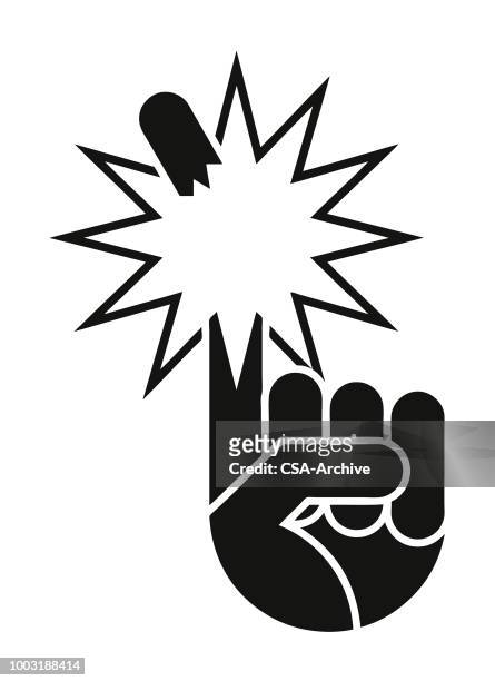 electric shock on a finger - electrical shock stock illustrations