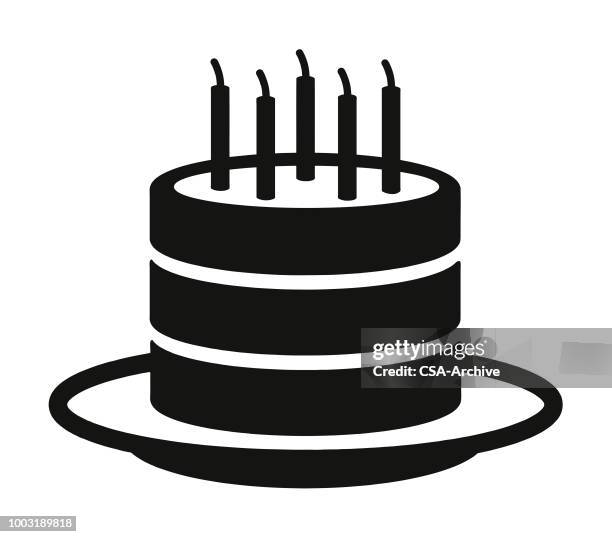 birthday cake - bakery items stock illustrations