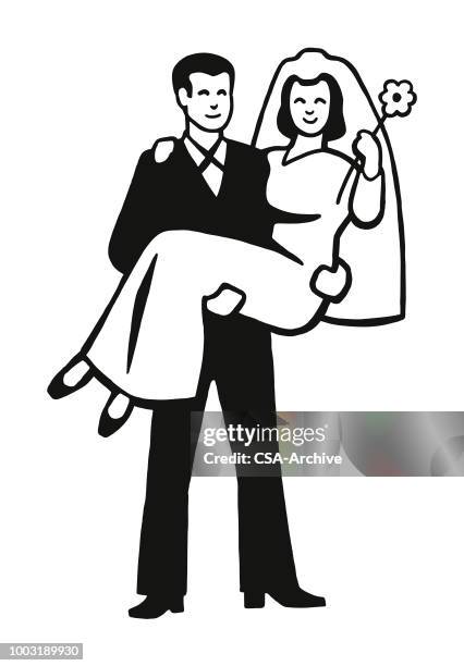 wedding couple - bridegroom stock illustrations