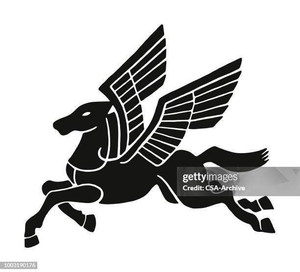 pegasus - horse mascot stock illustrations