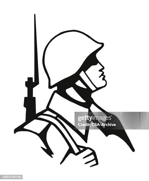 soldier - battle field stock illustrations