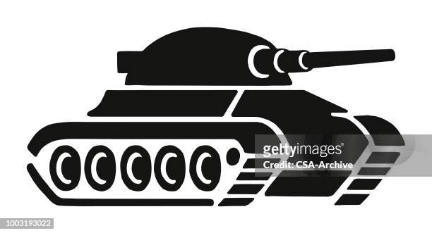 stockillustraties, clipart, cartoons en iconen met militaire tank - tank