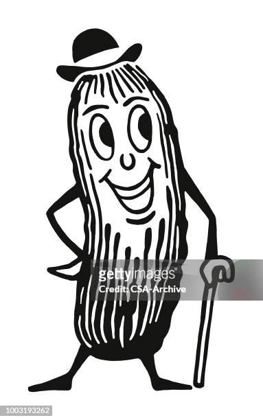 ilustraciones, imágenes clip art, dibujos animados e iconos de stock de pepinillo hombre - pickles