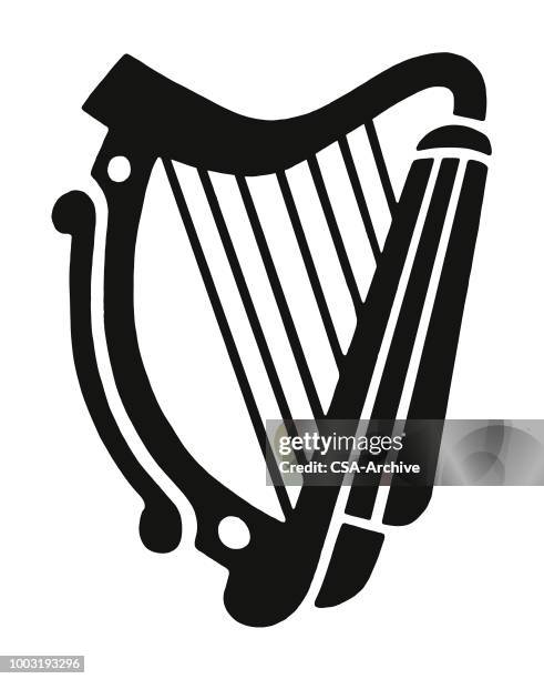 harp - music logo stock illustrations
