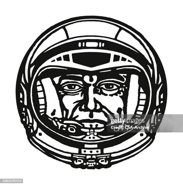 illustrazioni stock, clip art, cartoni animati e icone di tendenza di astronauta - space helmet