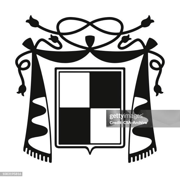shield and curtain - curtains vector stock illustrations