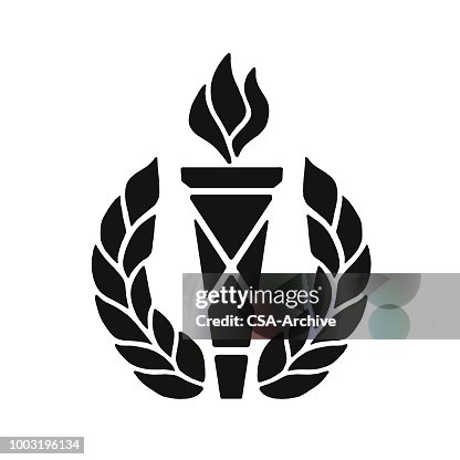 Torch And Laurel Branches High-Res Vector Graphic - Getty Images