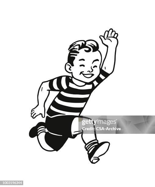 boy running - child running stock illustrations
