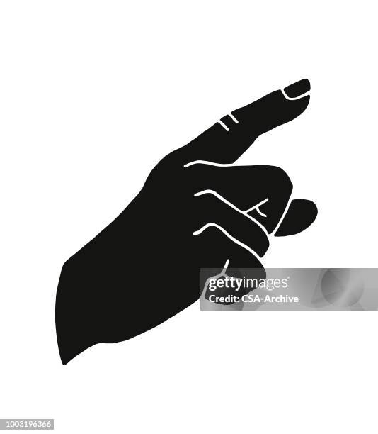 ilustraciones, imágenes clip art, dibujos animados e iconos de stock de una mano gesticulando - dedo índice
