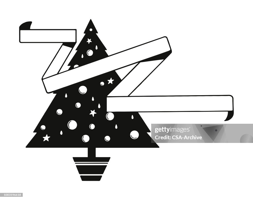 Christmas Tree And Banner High-Res Vector Graphic - Getty Images