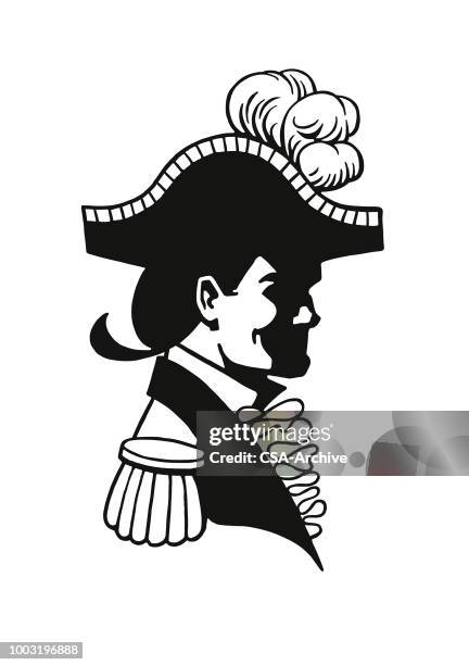 military captain - captain portrait stock illustrations