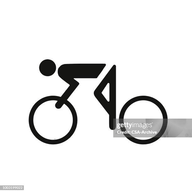 silhouette of a bicyclist - cycling logo stock illustrations