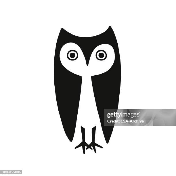 stockillustraties, clipart, cartoons en iconen met uil - uil