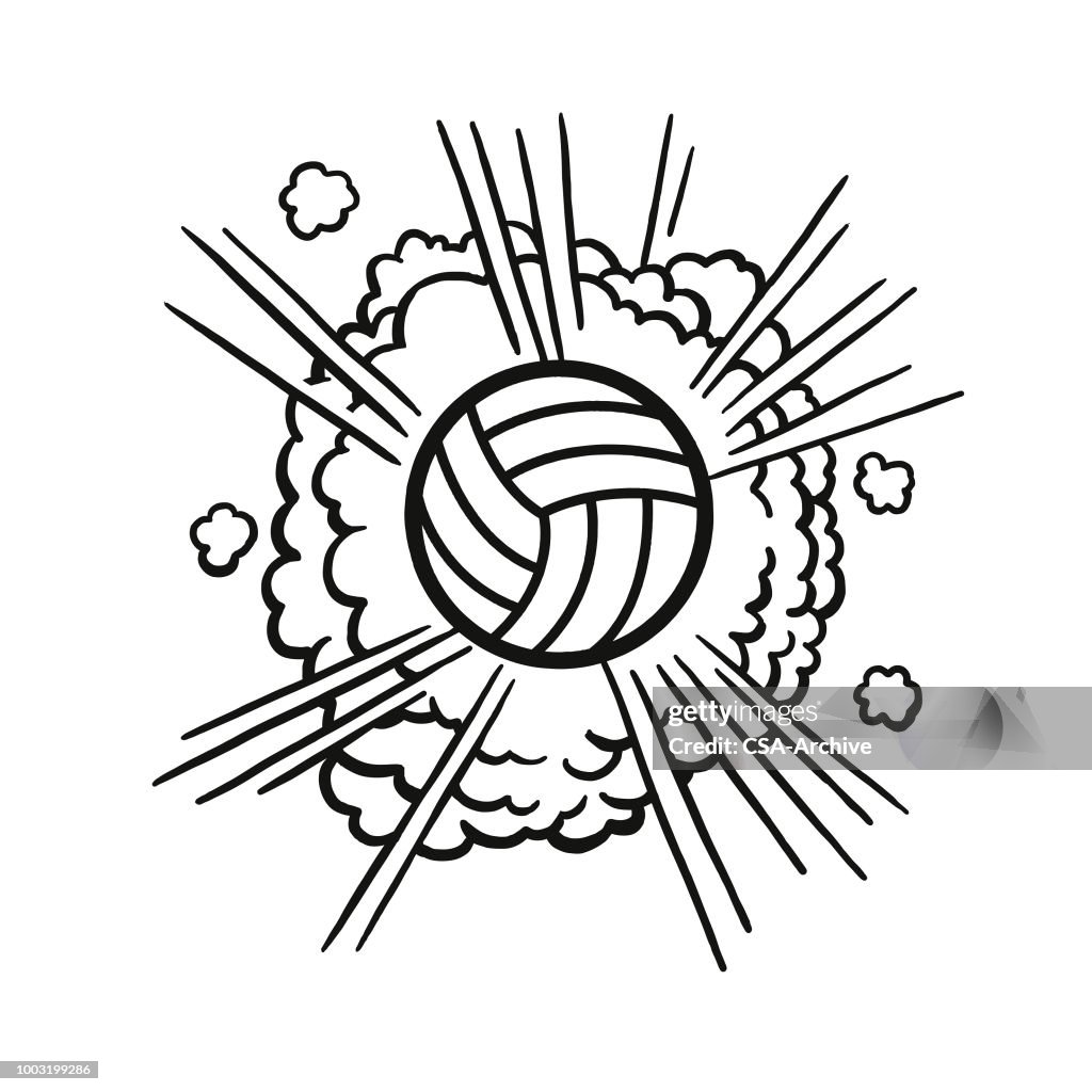 Volleybsll Exploding Exploding Volleyball High-Res Vector Graphic - Getty Images