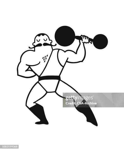 strongman lifting weights - strongman stock illustrations