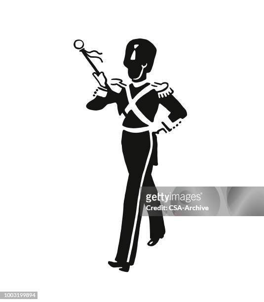 marching band major - army soldier vector stock illustrations