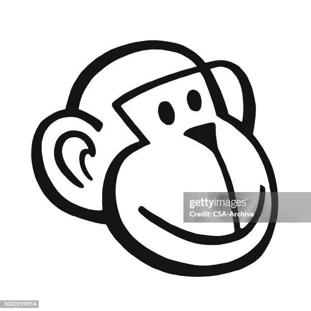 monkey face - chimpanzee stock illustrations