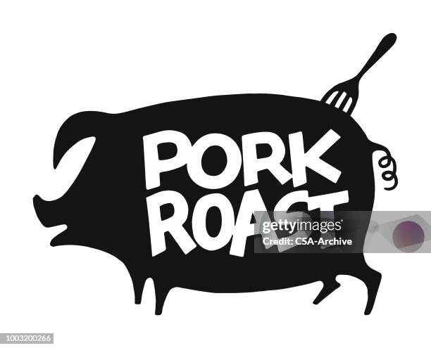 ilustraciones, imágenes clip art, dibujos animados e iconos de stock de carne de cerdo asado - pig