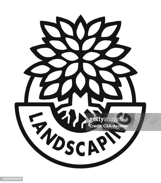landscaping - gardening stock illustrations