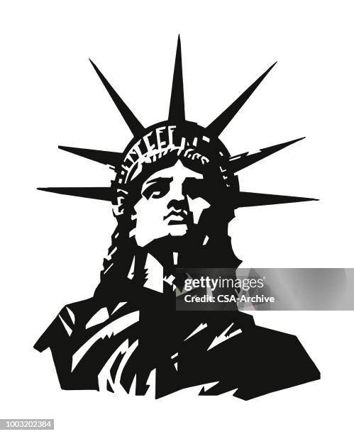 ilustrações, clipart, desenhos animados e ícones de estátua da liberdade - statue of liberty new york city