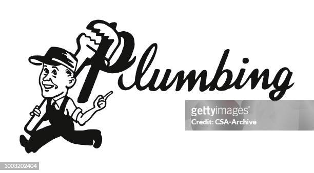 ilustraciones, imágenes clip art, dibujos animados e iconos de stock de fontanería - plumber