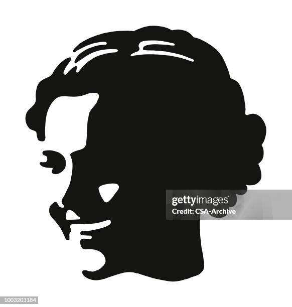 ilustraciones, imágenes clip art, dibujos animados e iconos de stock de mujer sonriente - retrato