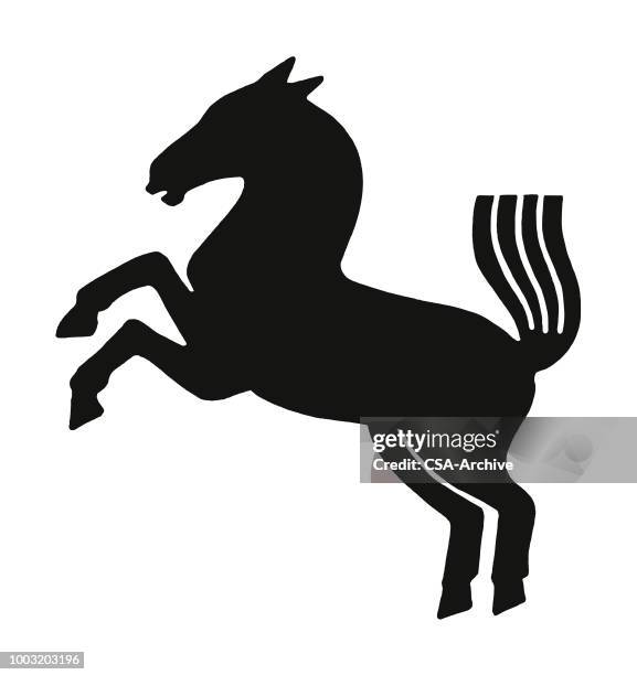 ilustrações de stock, clip art, desenhos animados e ícones de horse - cavalo selvagem arqueado