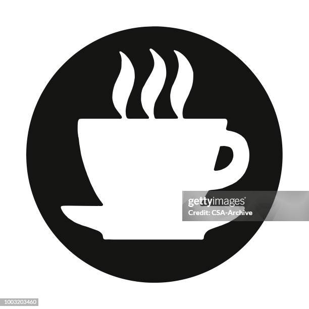 steaming cup of coffee - coffee logo stock illustrations