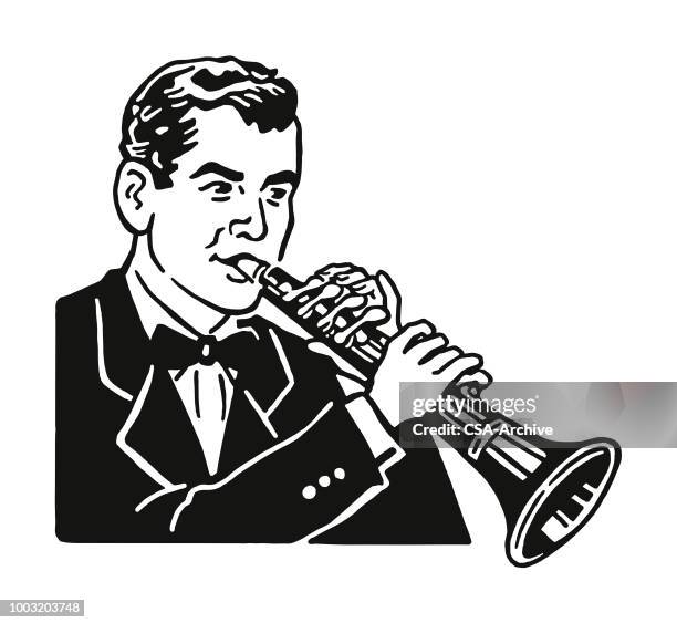 clarinet player - symphony stock illustrations