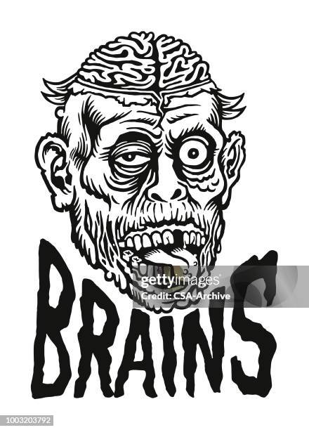 brains creature - brain bizarre stock illustrations
