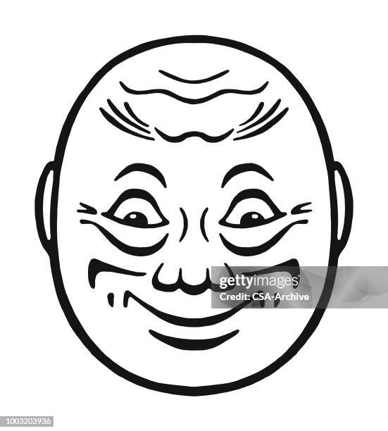 smiling man - inverted stock illustrations