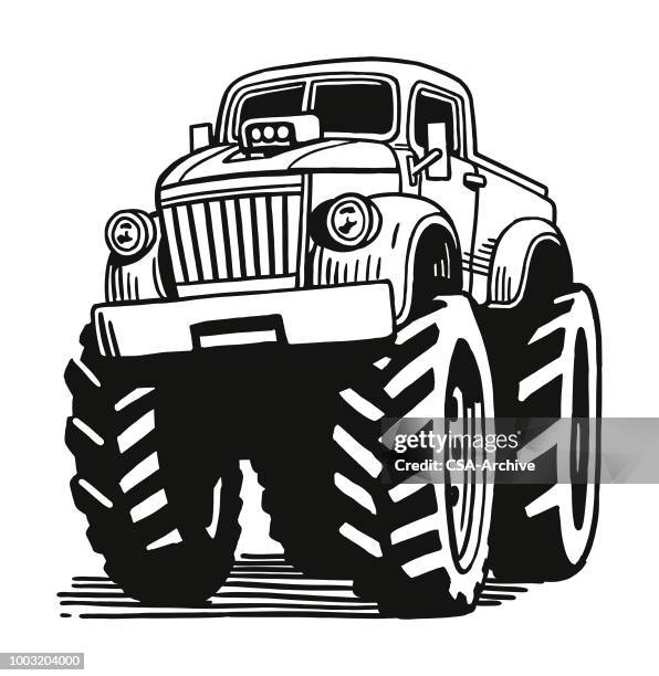 monster truck - monster trucks stock illustrations