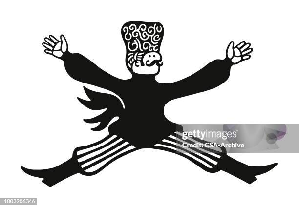 dancing russian - man dancing alone stock illustrations