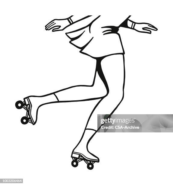 rollerskater - roller skating stock illustrations