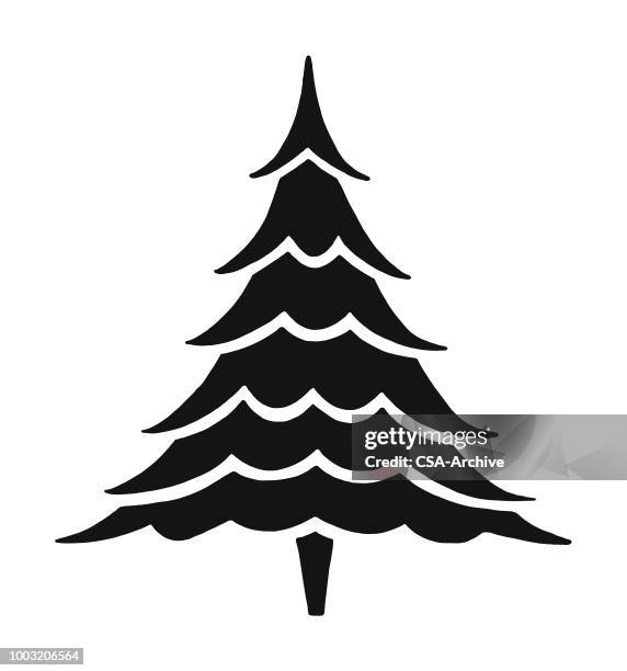 christmas tree - pine forest stock illustrations