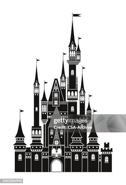 castle - märchenschloss stock-grafiken, -clipart, -cartoons und -symbole