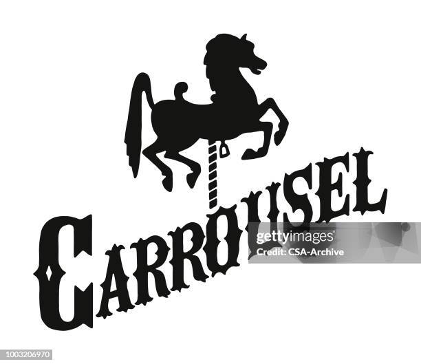carousel horse - carousel stock illustrations