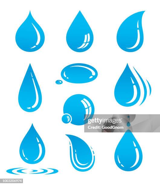 stockillustraties, clipart, cartoons en iconen met pictogrammen van de daling van de water - druppel