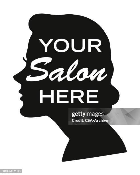 your salon here - hairstyle stock illustrations