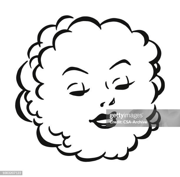 cloud face - wind in face stock illustrations