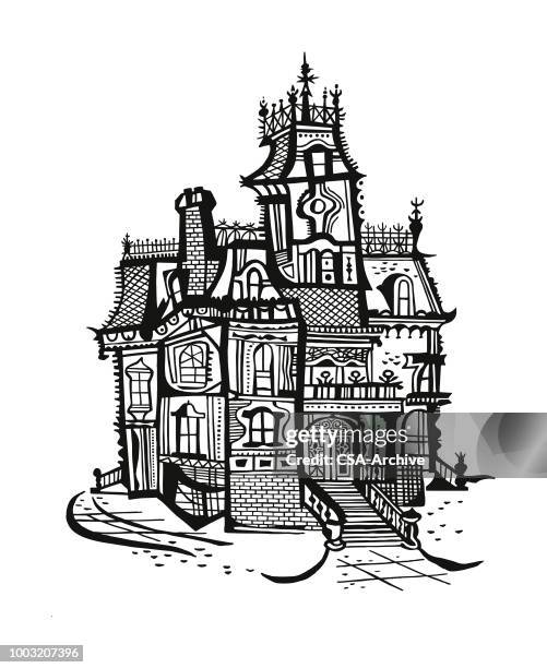 victorian house - victorian house stock illustrations